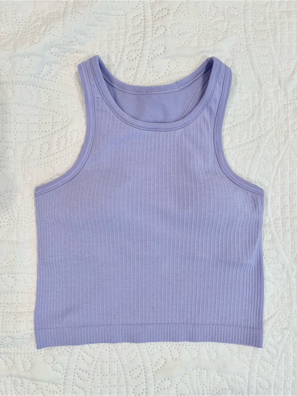 lululemon | Ebb to Street Cropped Racerback Tank Top, Lilac Smoke, Size 4